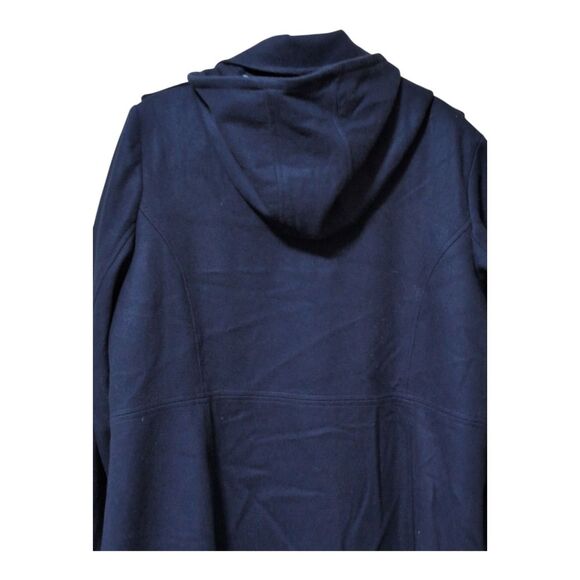 Michael Michael Kors blue Hooded zipper wool coat trench peacoat size 1X aviator - Picture 8 of 10